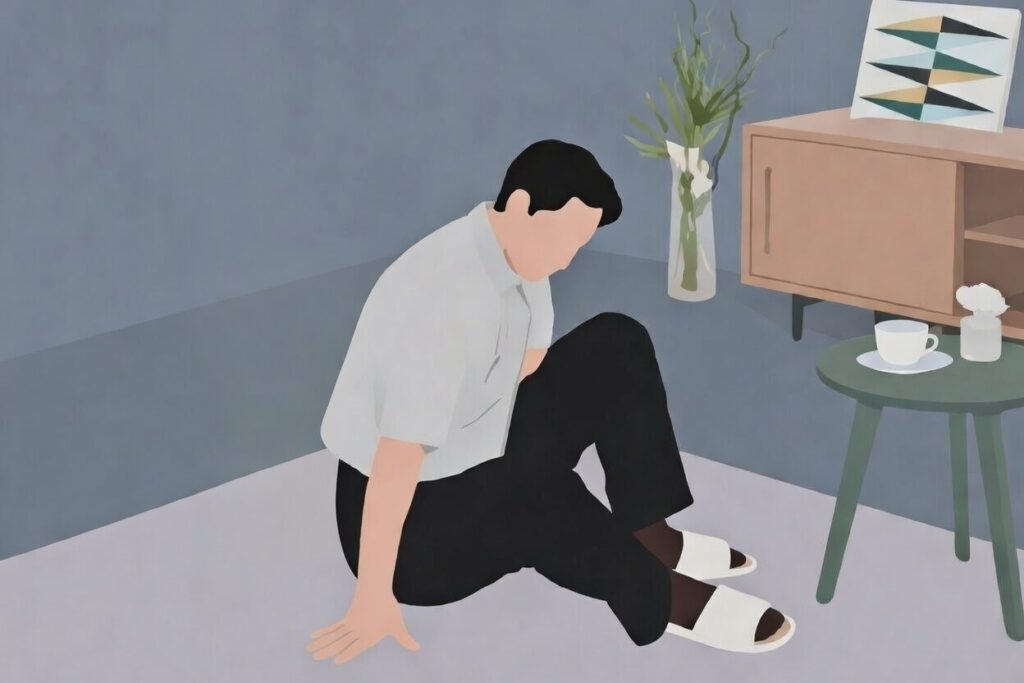 허리디스크 환자를 위한 안전하게 바닥에서 일어나는 법: 손으로 바닥을 지지하여 척추 압력을 최소화하는 올바른 자세