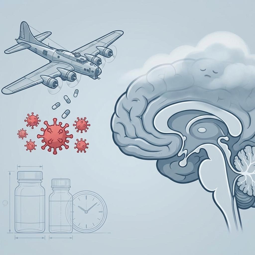 1세대 항히스타민제 작용 원리 설명 이미지, 혈뇌장벽 통과로 졸림 부작용 발생 과정과 디펜히드라민·히드록시진·클로르페니라민 특징, 아토피 및 알레르기 약물 효과와 부작용 비교