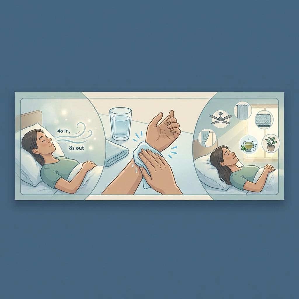 DBT TIPP 기법을 활용한 스트레스 완화 방법 이미지, 깊은 호흡과 찬물 자극으로 심박수를 낮추고 감각 그라운딩으로 불안과 생각폭주를 멈추는 정신 안정 기술